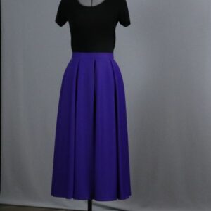 Half-circle skirt with box pleats is PDF sewing  pattern with seam allowances. Skirt length approx.31-1/2" (89 cm) with lining (if desire). Invisible zipper in the back .