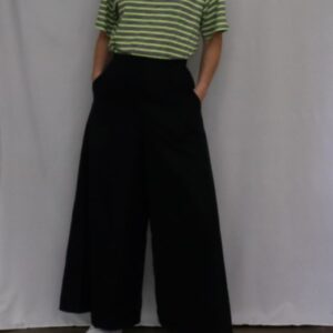  Culotte is  PDF pattern with seam allowances. Culotte has side pockets and  invisible zipper closure on the left side and button, no elastic. Two  different length options.  This wide pant/skirt so comfortable and looking outstanding!  Very stylish look and different from what we use to wear and see.