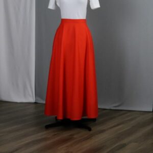 Half-circle skirt with pockets is sewing  PDF pattern  with two length options for skirt. Skirt has Inseam pockets, zipper in the back seam and lining.