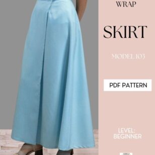 Wrap A-LINE skirt, Pdf pattern.