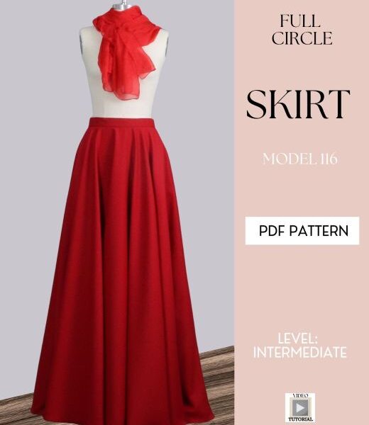 full circle maxi skirt with pockets sewing pattern elegant formal skirt pdf