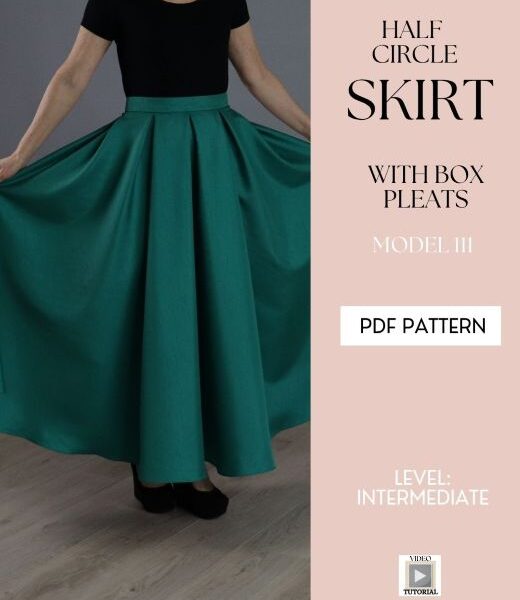 Half -circle skirt with box pleats