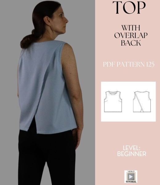 Top with overlap back, Pdf pattern.