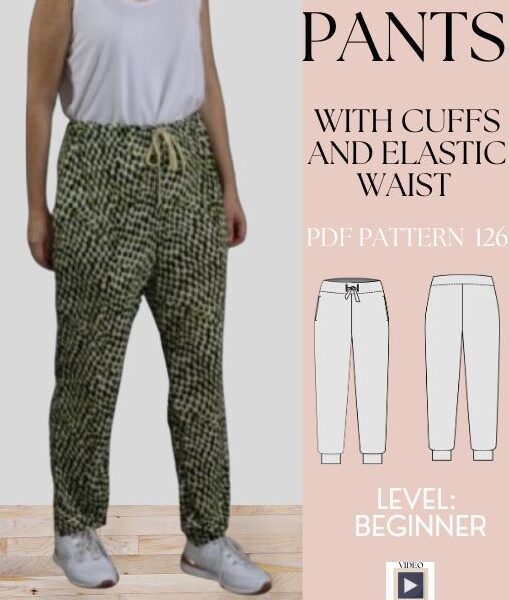Cuffed Knit Pants PDF Sewing Pattern+ Video Tutorial