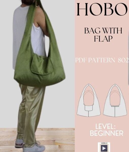 Hobo Bag Sewing  Pattern PDF +Video Tutorial