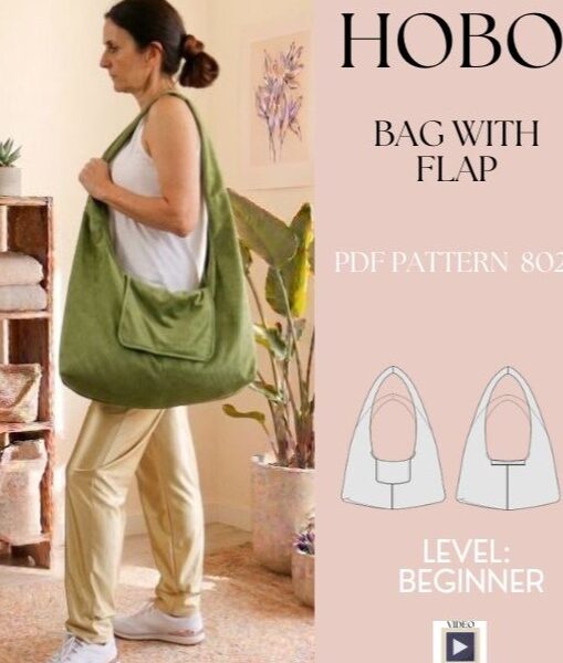 Hobo Bag Sewing  Pattern PDF +Video Tutorial