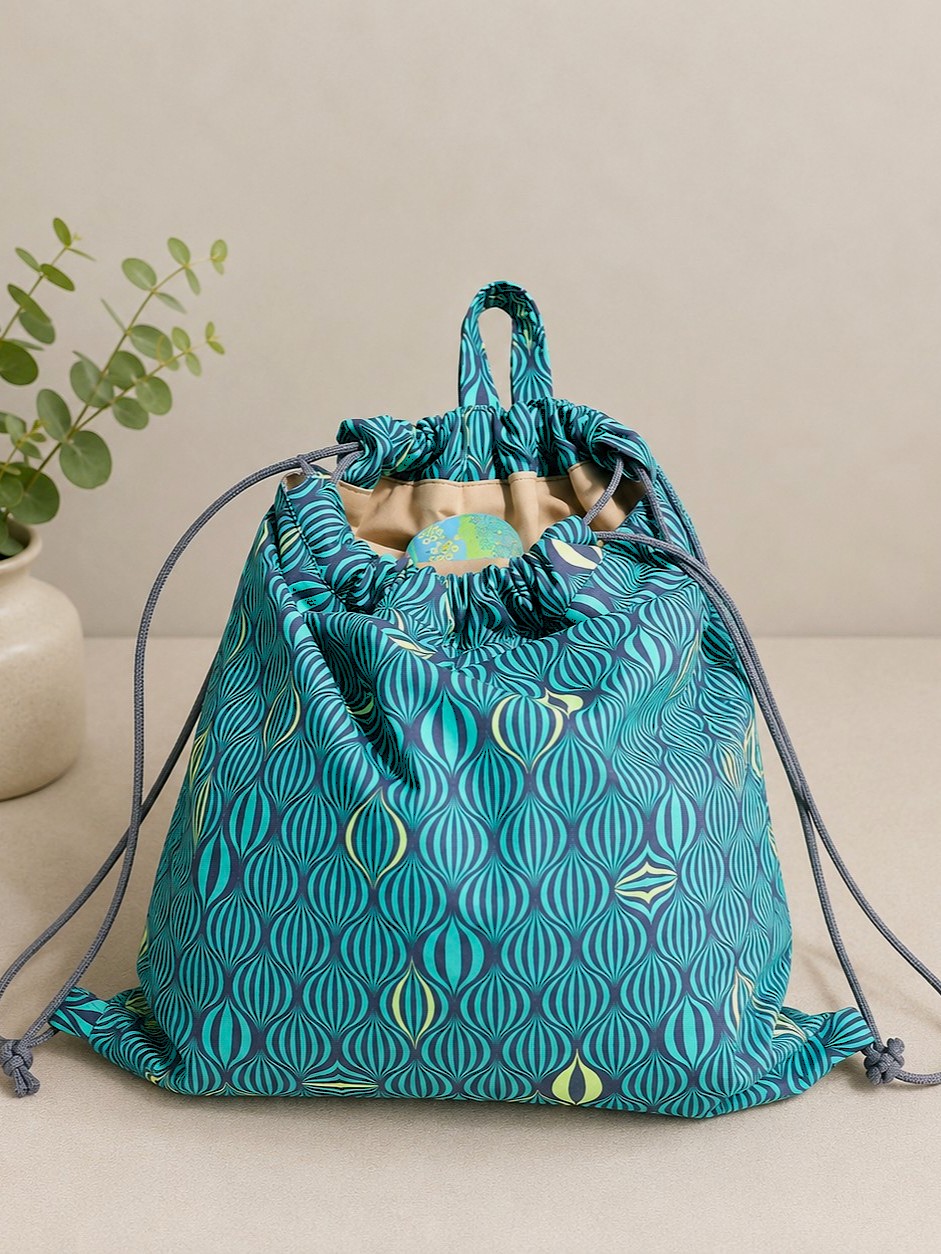 drawstring bag with inner pocket