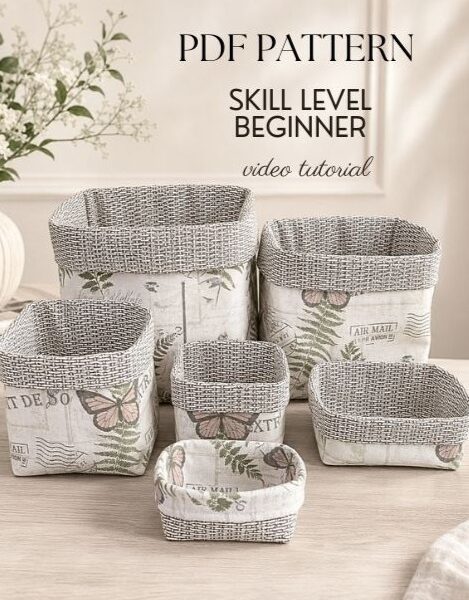 Basket Organizer Sewing Pattern PDF