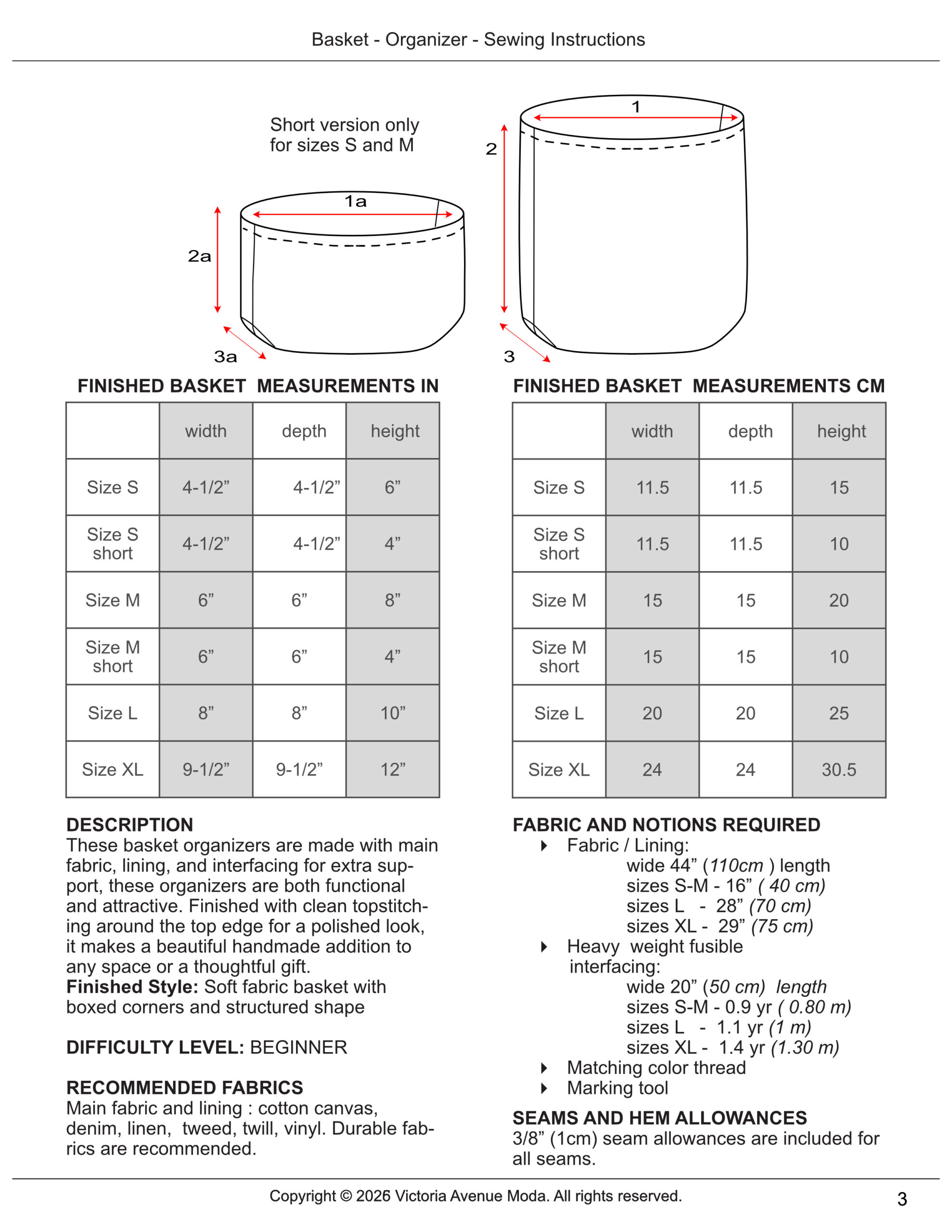 Basket Organizer Sewing Pattern PDF - Image 3